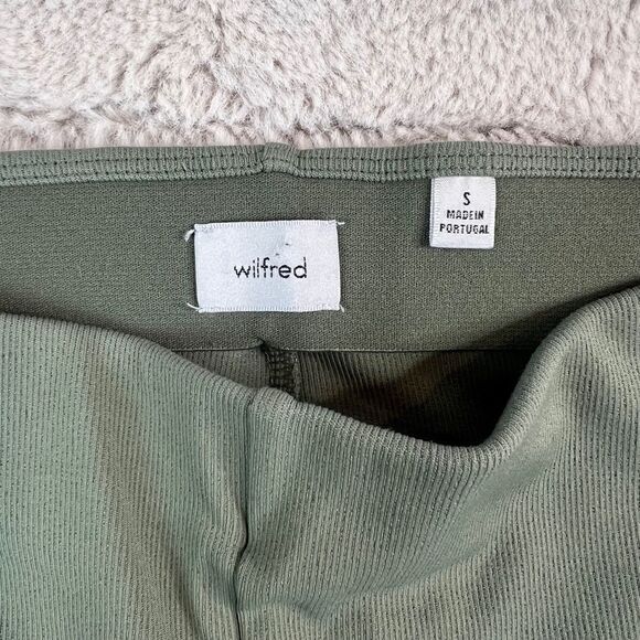 Aritzia Wilfred Flare Pants Candace Womens Size Small Ribbed Stretch Bitter Sage - Picture 7 of 11